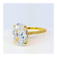 18K Yellow Gold Plated Alexandra Dora 5CT Oval Simulated Diamond Ring with French Pavé Setting