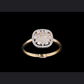 Flower Design 14K Solid Yellow Gold with 51 Natural Diamonds Ring Band for Women