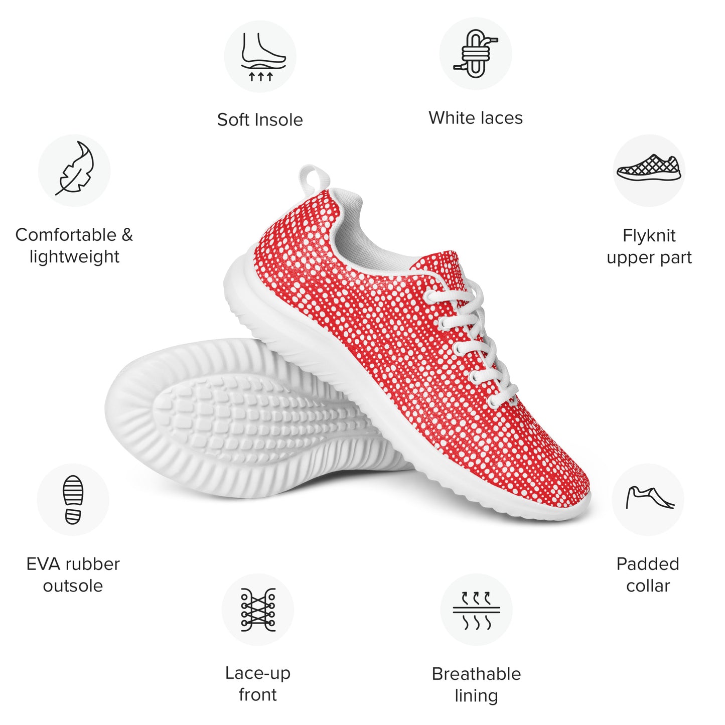 DASH Code Red Athletic Shoes Lightweight Breathable Design by IOBI Original Apparel