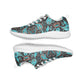 DASH Paisley Black Aqua Men’s Athletic Shoes Lightweight Breathable Design by IOBI Original Apparel