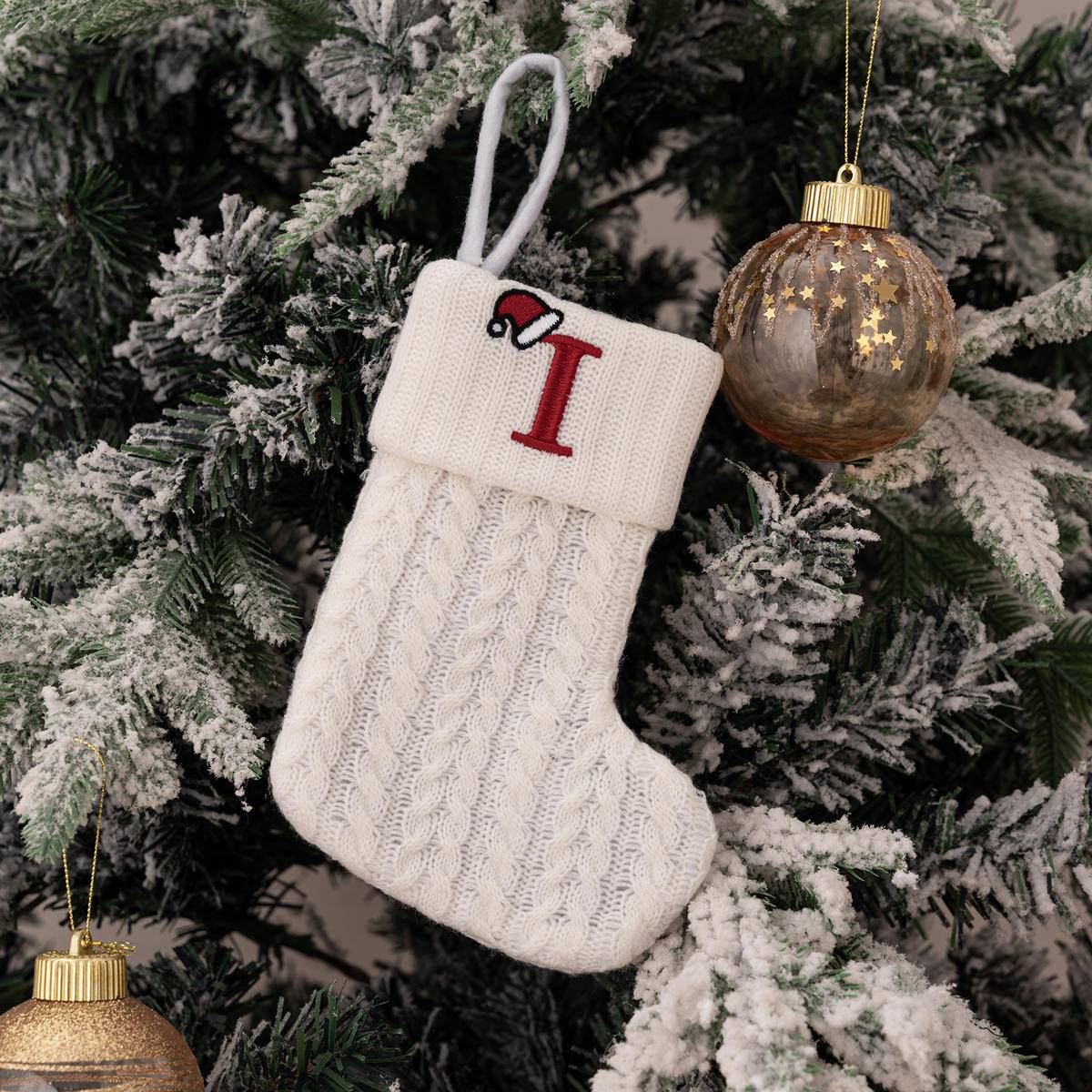 Letters Embroidery Christmas Hanging Socks Ornametns