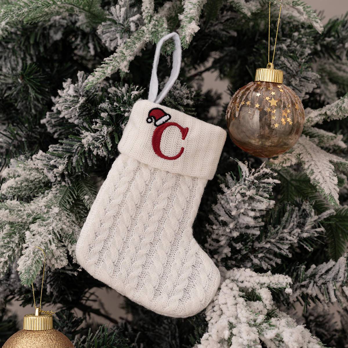 Letters Embroidery Christmas Hanging Socks Ornametns