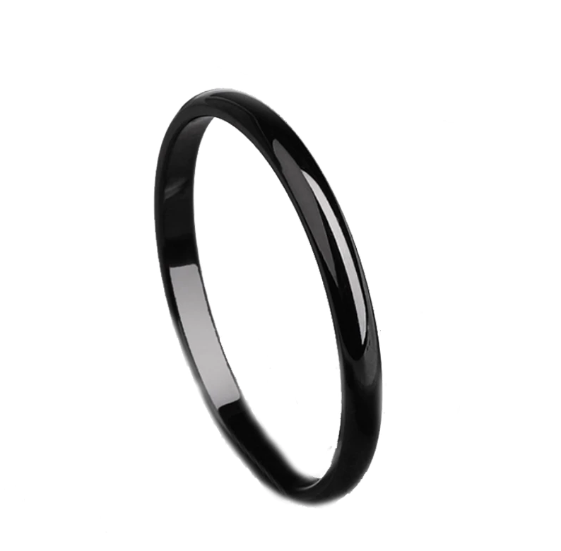 Versatile 2mm Titanium Gold plated Band Ring in Four Colors for Women or Men