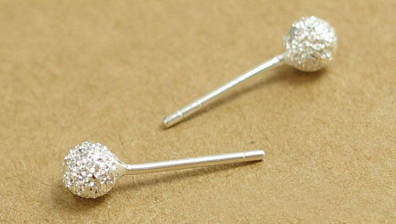 Tiny Textured Sterling Silver Stud Earrings