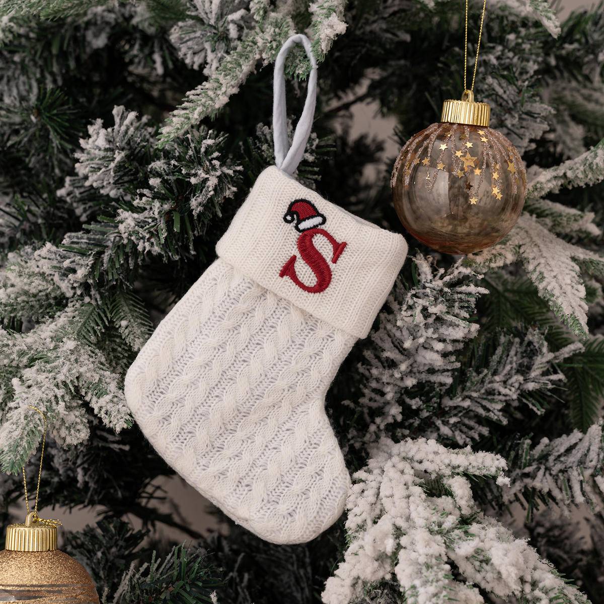 Letters Embroidery Christmas Hanging Socks Ornametns