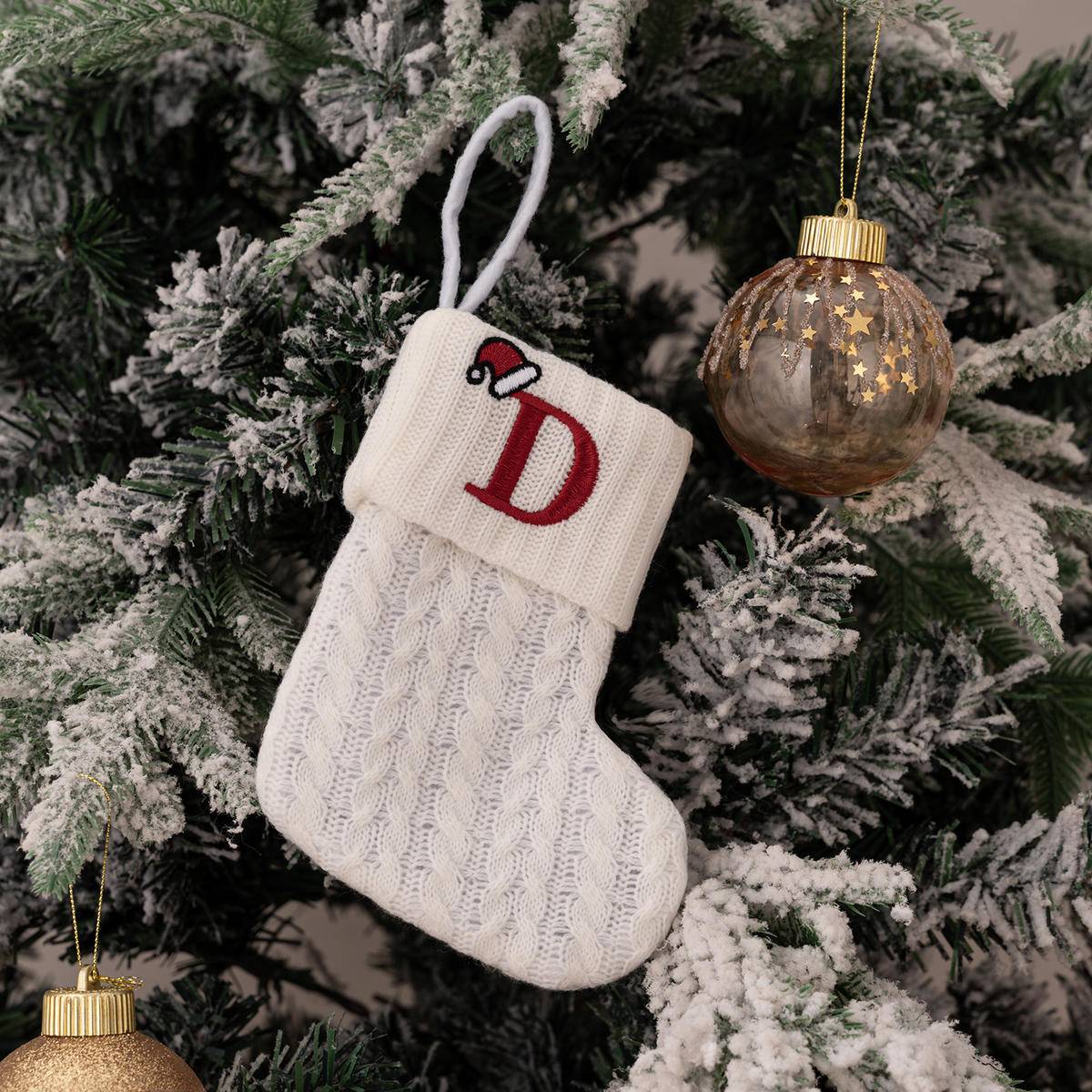 Letters Embroidery Christmas Hanging Socks Ornametns