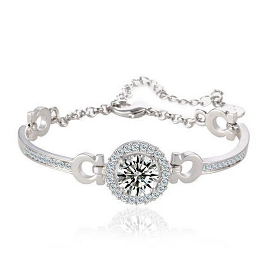 Angel's Halo 4.6Ct CZ 18K White Gold Plated Bracelet for Women Special Occasion