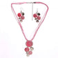 Glossy Enamel Circles Necklace and Earrings Set - In Four Colors