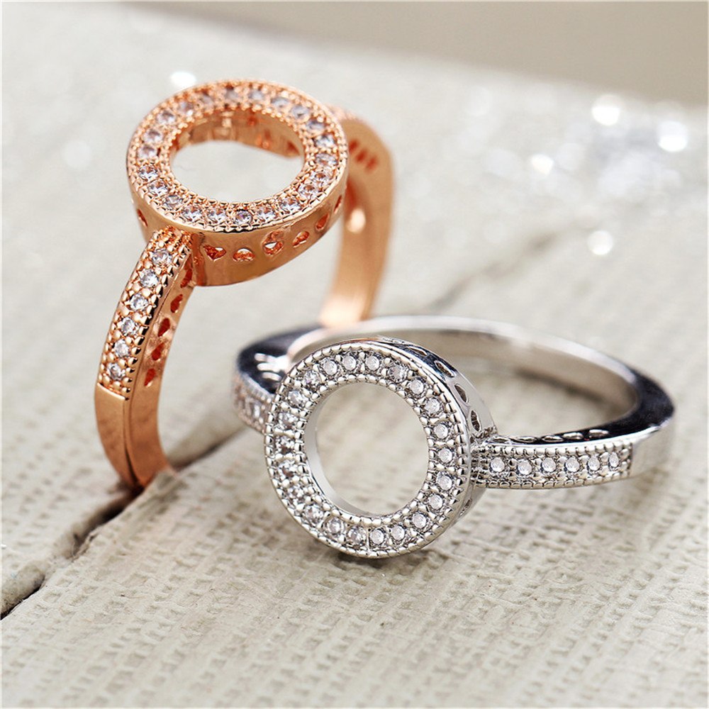 Unbroken Pavé CZ Circle Symbol Ring