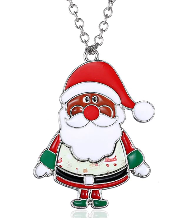 Merry Christmas Enamel Necklace Holiday Gift