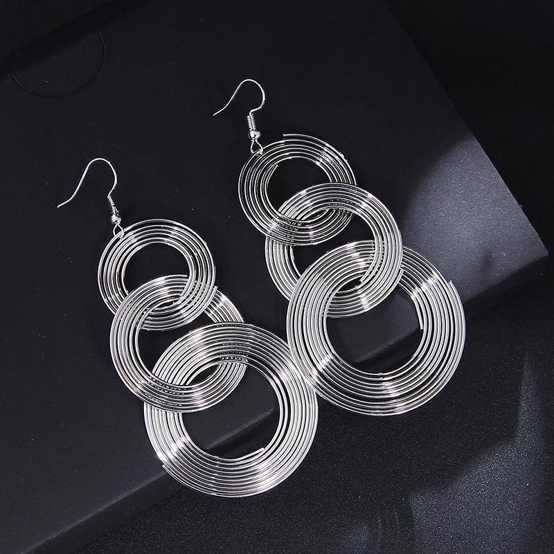 Coiled Wire Fashion Earrings in Silver or Gold for Women
