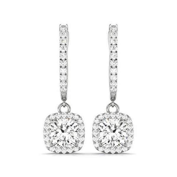 Dulcie .50CT Cushion Cut Halo IOBI Simulated Diamond Earrings