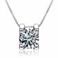Radiant 14K White Gold Plated Floating Swiss CZ Solitaire Necklace Plus Pair of "Naked IOBI Crystals Drill" Earrings - Perfect for Women