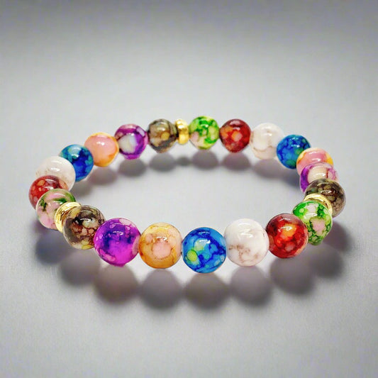 Triple Chakras Beaded Stretch Bracelet for Woman or Men