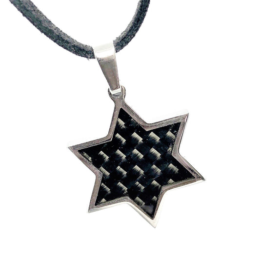 feshionn-iobi-carbon-fiber-inlaid-star-of-david-stainless-steel-necklace