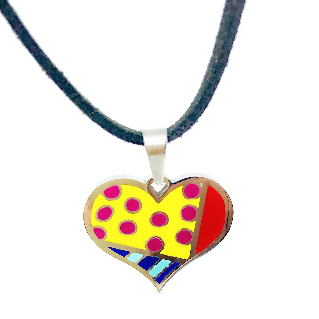 Colorful Enamel Heart Stainless Steel Pendant