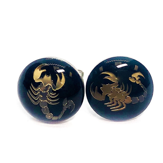 feshionn-iobi-golden-scorpion-enamel-button-stud-earrings
