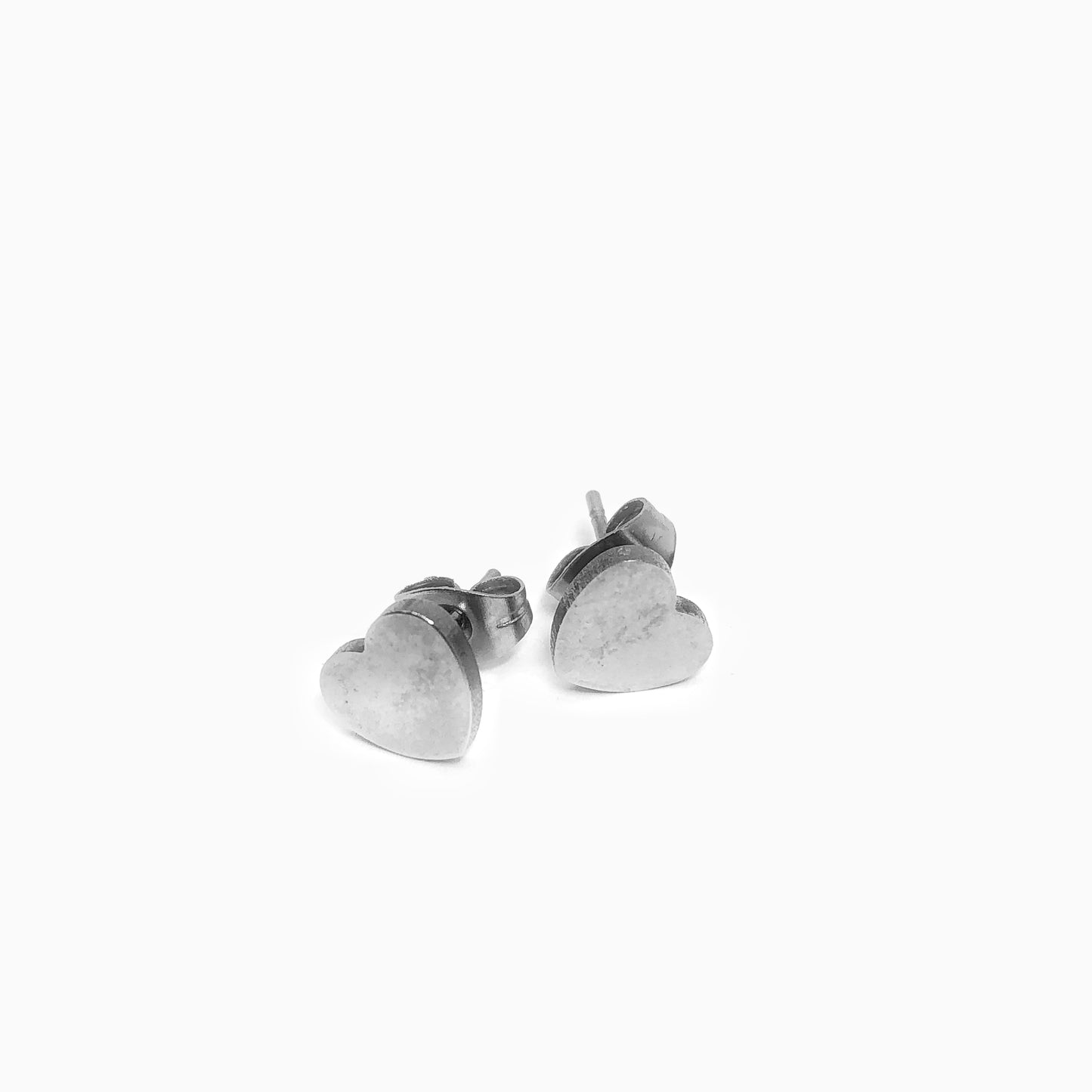 Smooth Heart Stainless Steel Studs