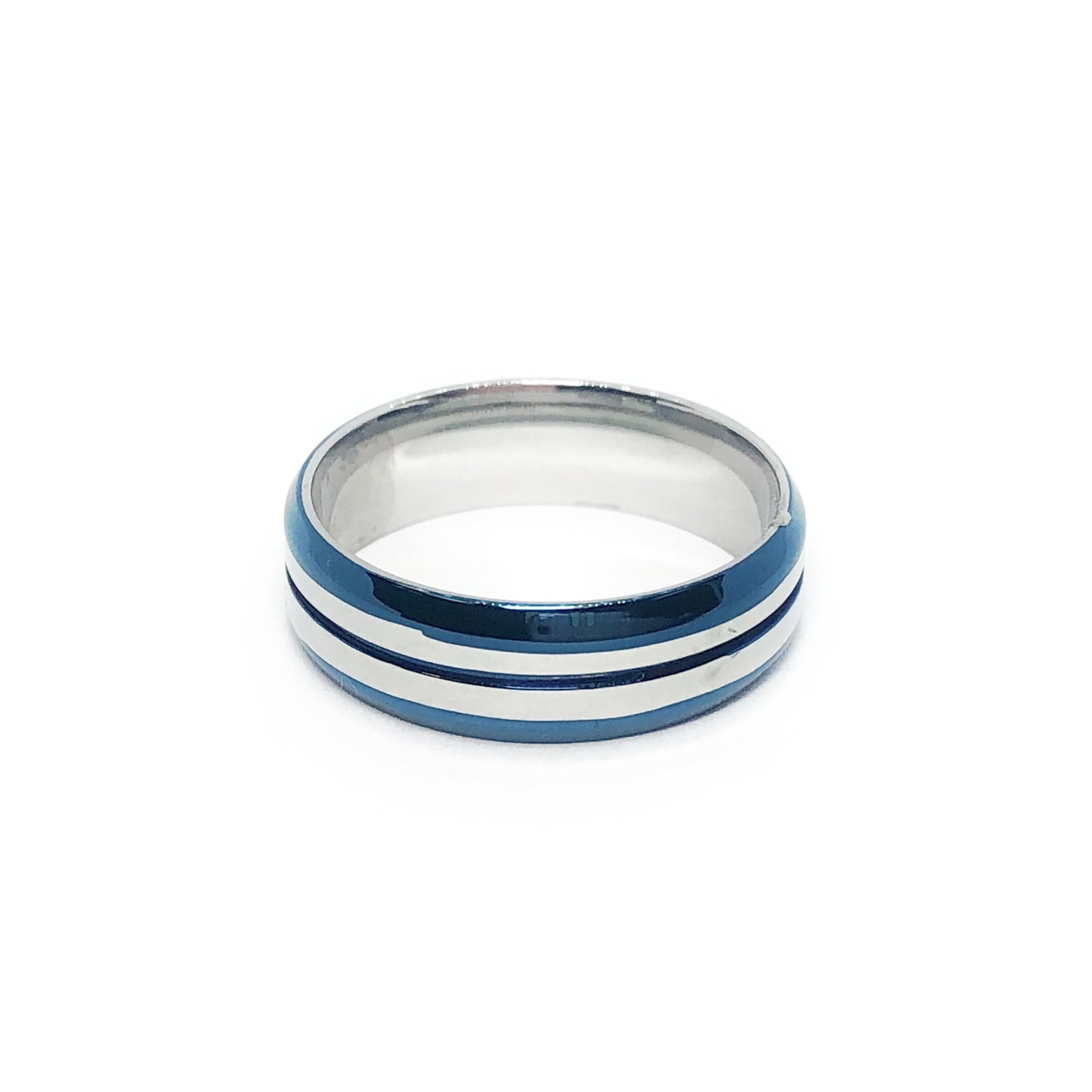 Smooth Lines Two Tone Stainless Steel Ring