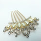 Princess Pearl and Crystal Crown Gold Plated Hair Comb