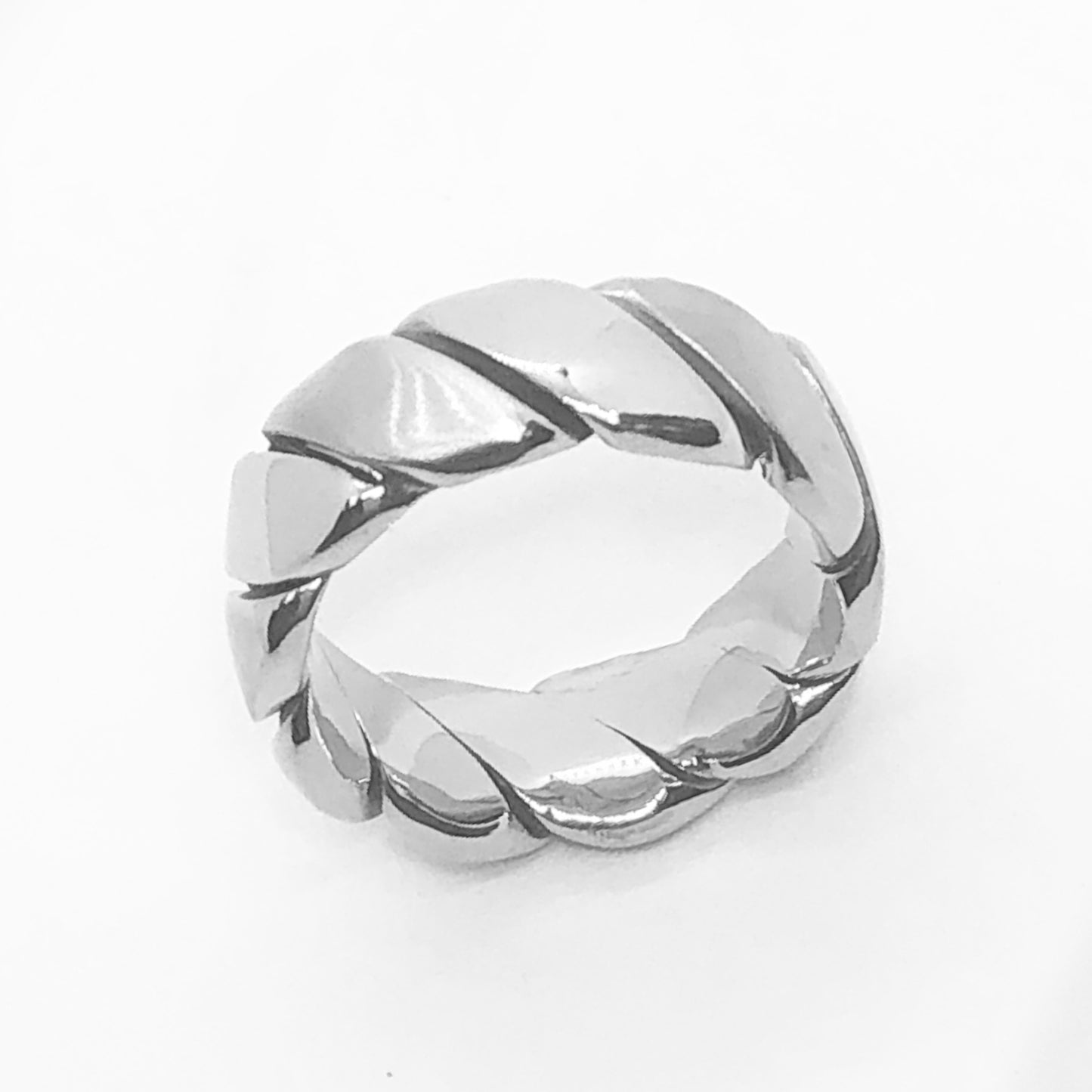 Silver Twisted Stainless Steel Band