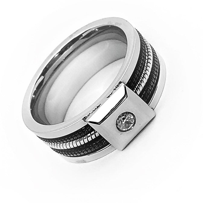 Cables Men's CZ & Stainless Steel Band