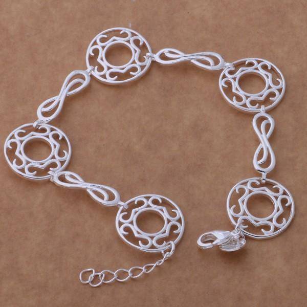 Infinite Medallion Silver Bracelet & Earrings Set