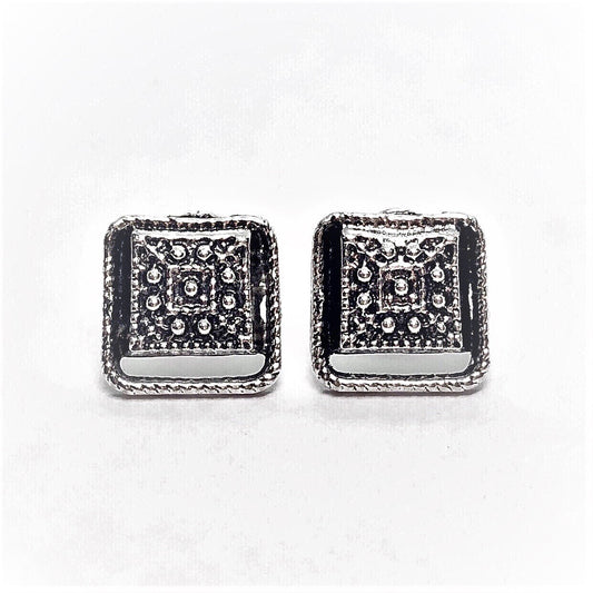 Romanesque Square Shield Stud Earrings