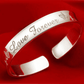 Love Forever Silver Cuff Bangle Bracelet for Woman