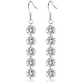 14K White Gold Plated Naked IOBI Crystals Drill Earrings For Woman - Party of 5