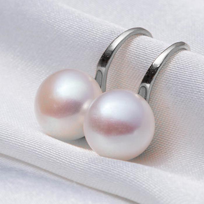 14K Gold Plated Naked IOBI Pearl Bead Hook Earrings for Woman Special Occasions