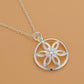 Shine Flower Silver Necklace and Earrings Set for Woman