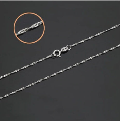 Thin Sterling Silver Fine 1.5mm Singapore Link Chain Necklace in 18, 20 or 22 inches