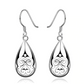 French Cut Design Silver Earrings