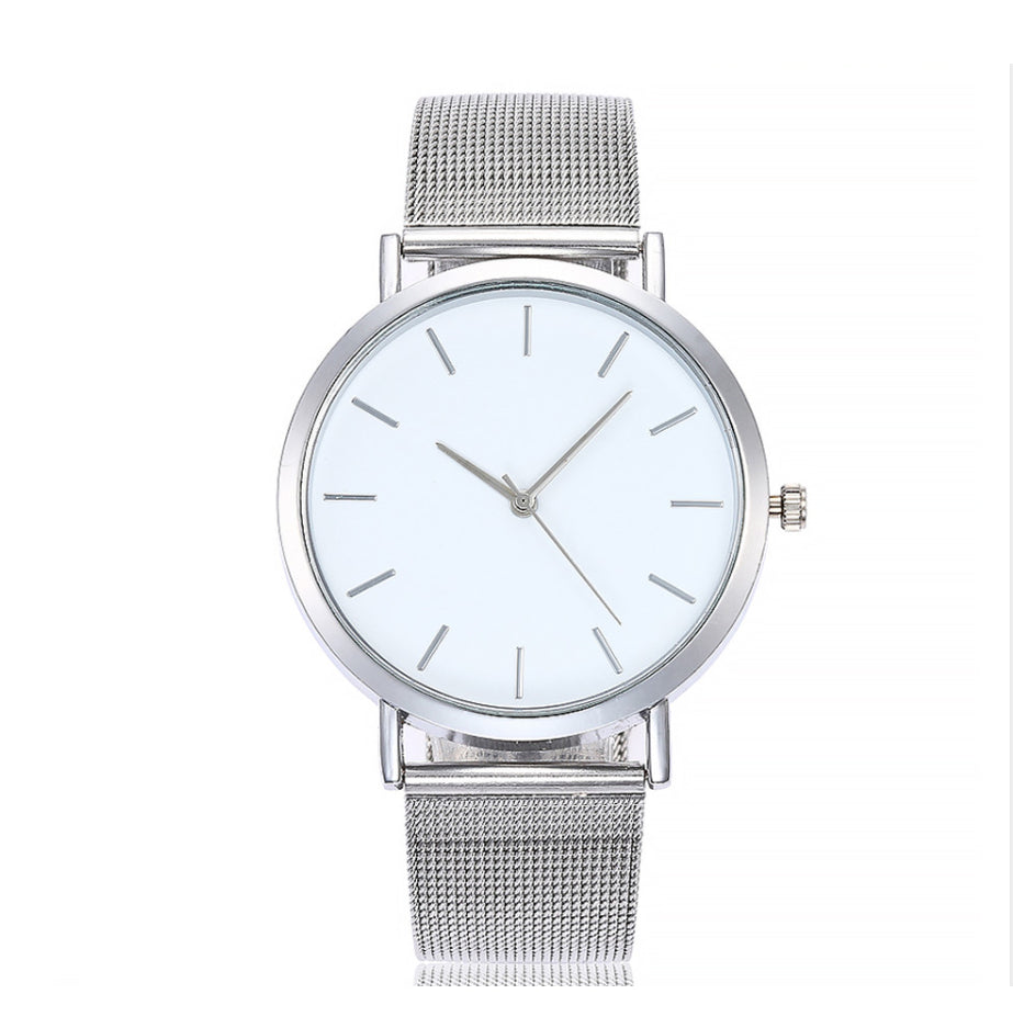 Sleek Metal Mesh Band Watch