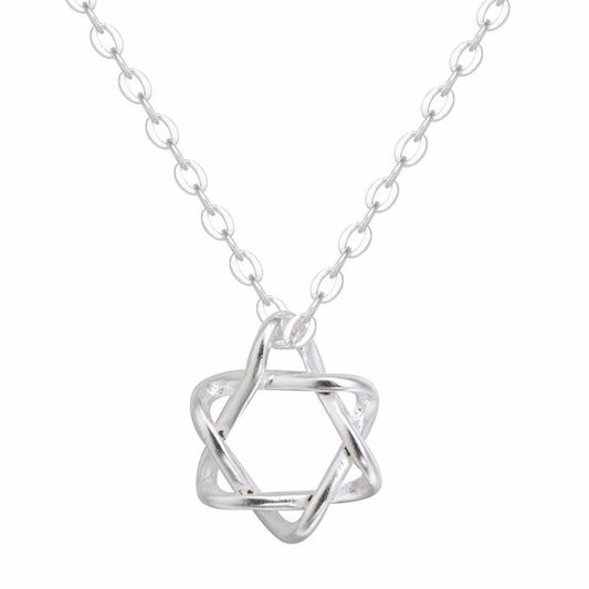 Soft Curves Star of David Sterling Silver Necklace