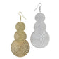 Dangling Basket Weave Circles Earrings in Gold or Silver