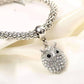 Charming Owl Tri-Color Austrian Crystal Stretch Bracelet Set