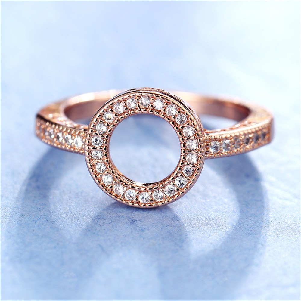 Unbroken Pavé CZ Circle Symbol Ring