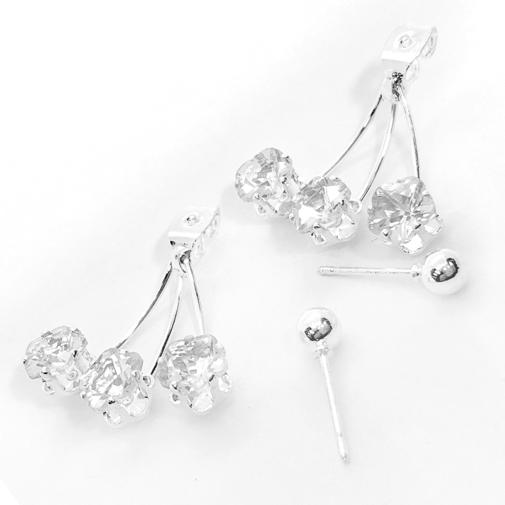 Ice Blossoms Stud Earrings & Crystal Jacket