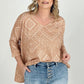 BiBi Aztec Print French Terry V Neck Top