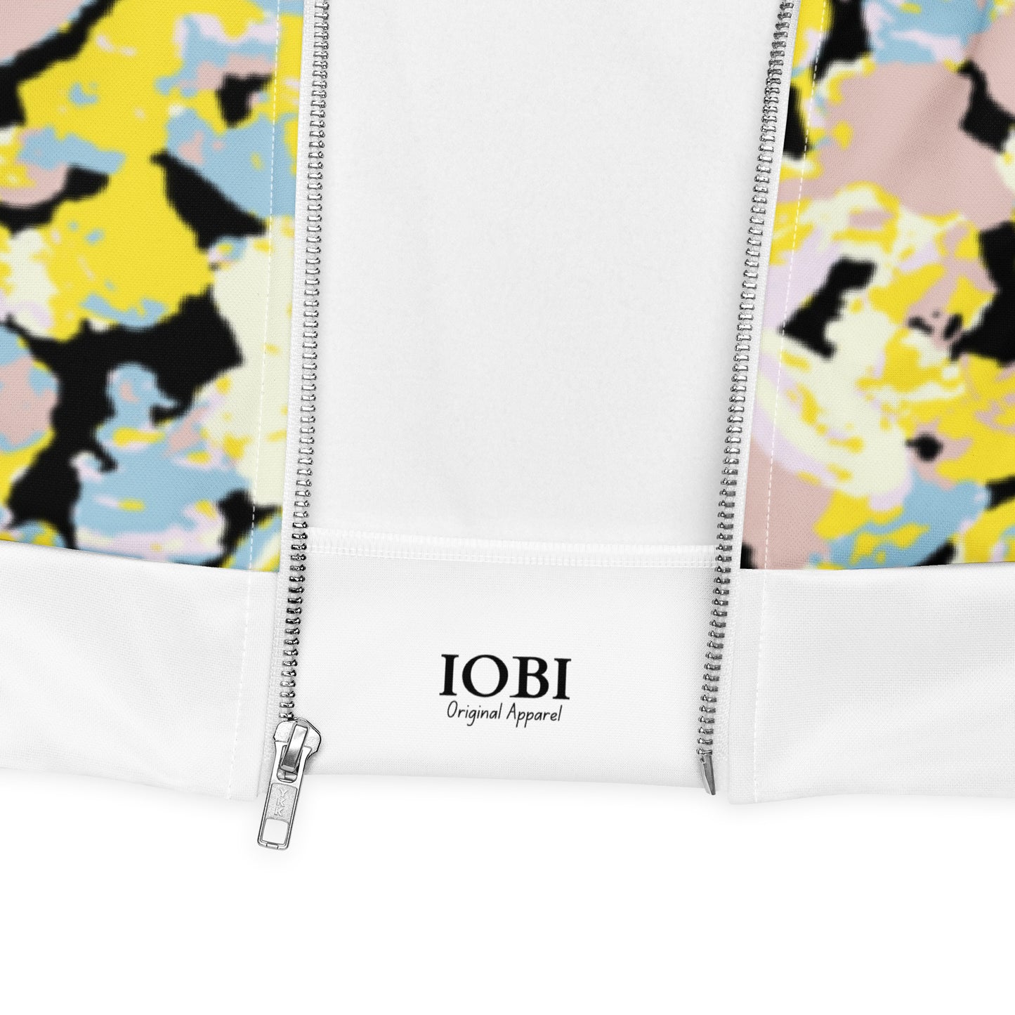 Women's Bomber Jacket With Pockets Zipper Premium Quality Yellow Blue Pink Bloom Design by IOBI Original Apparel