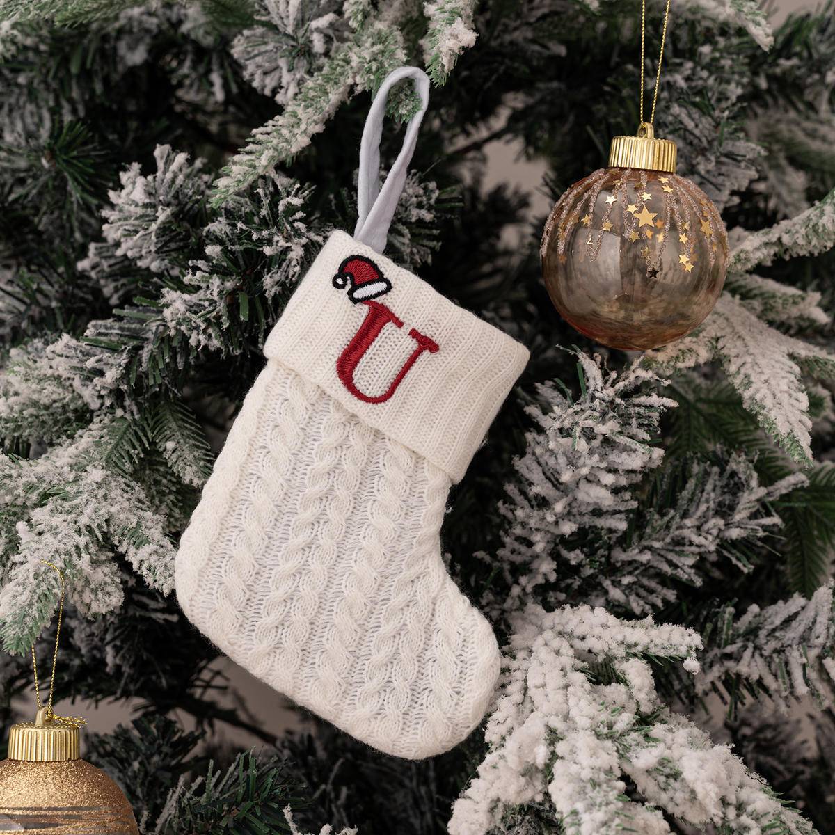 Letters Embroidery Christmas Hanging Socks Ornametns