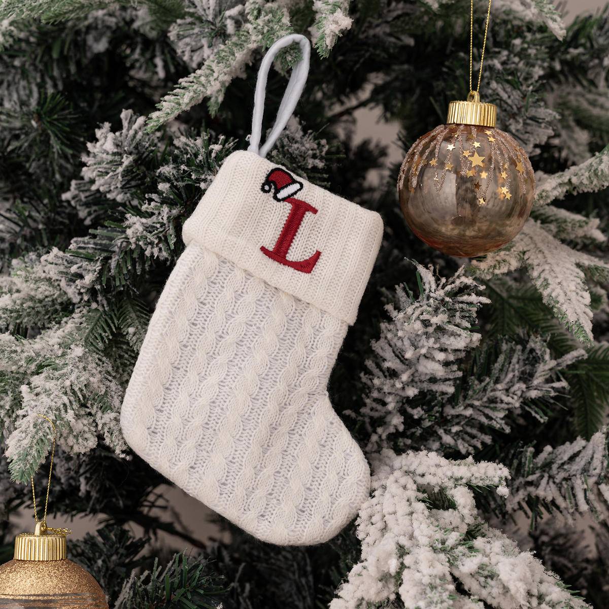 Letters Embroidery Christmas Hanging Socks Ornametns