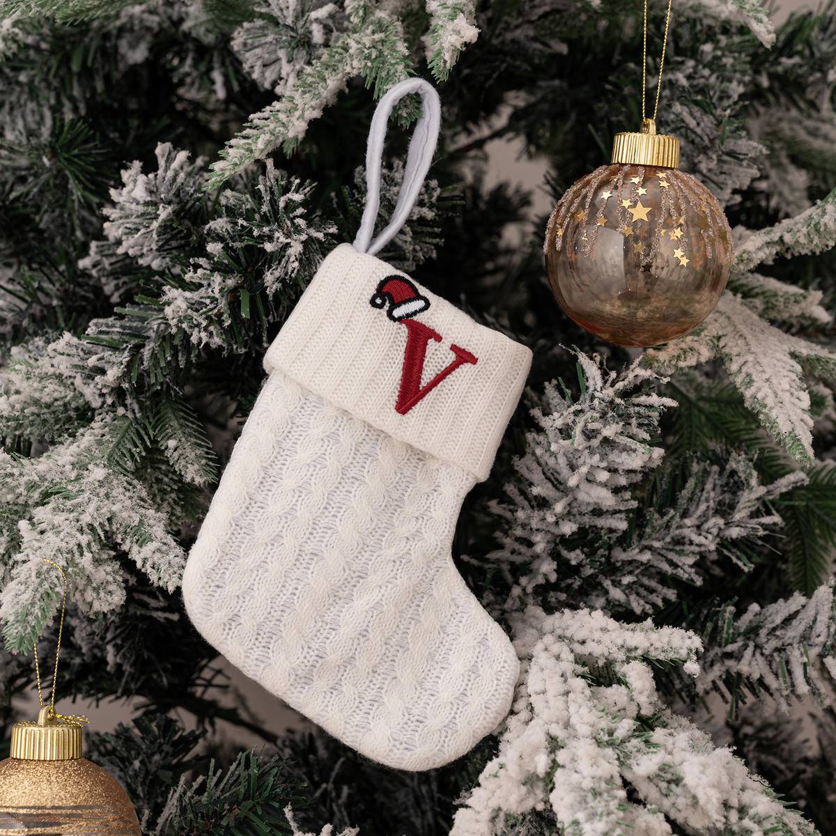 Letters Embroidery Christmas Hanging Socks Ornametns