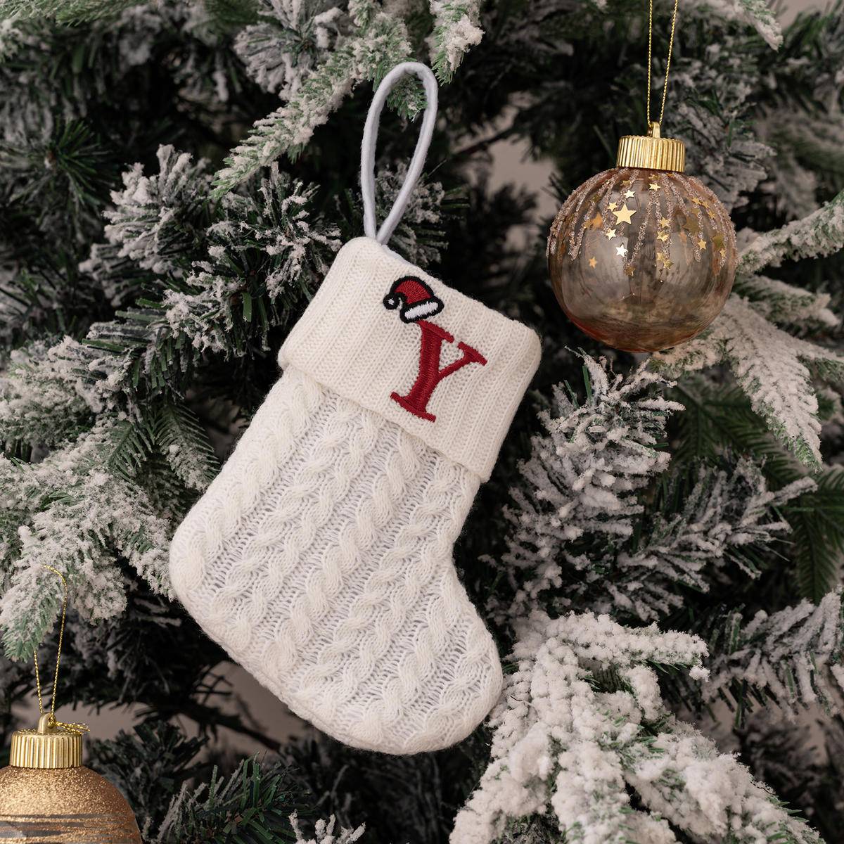 Letters Embroidery Christmas Hanging Socks Ornametns