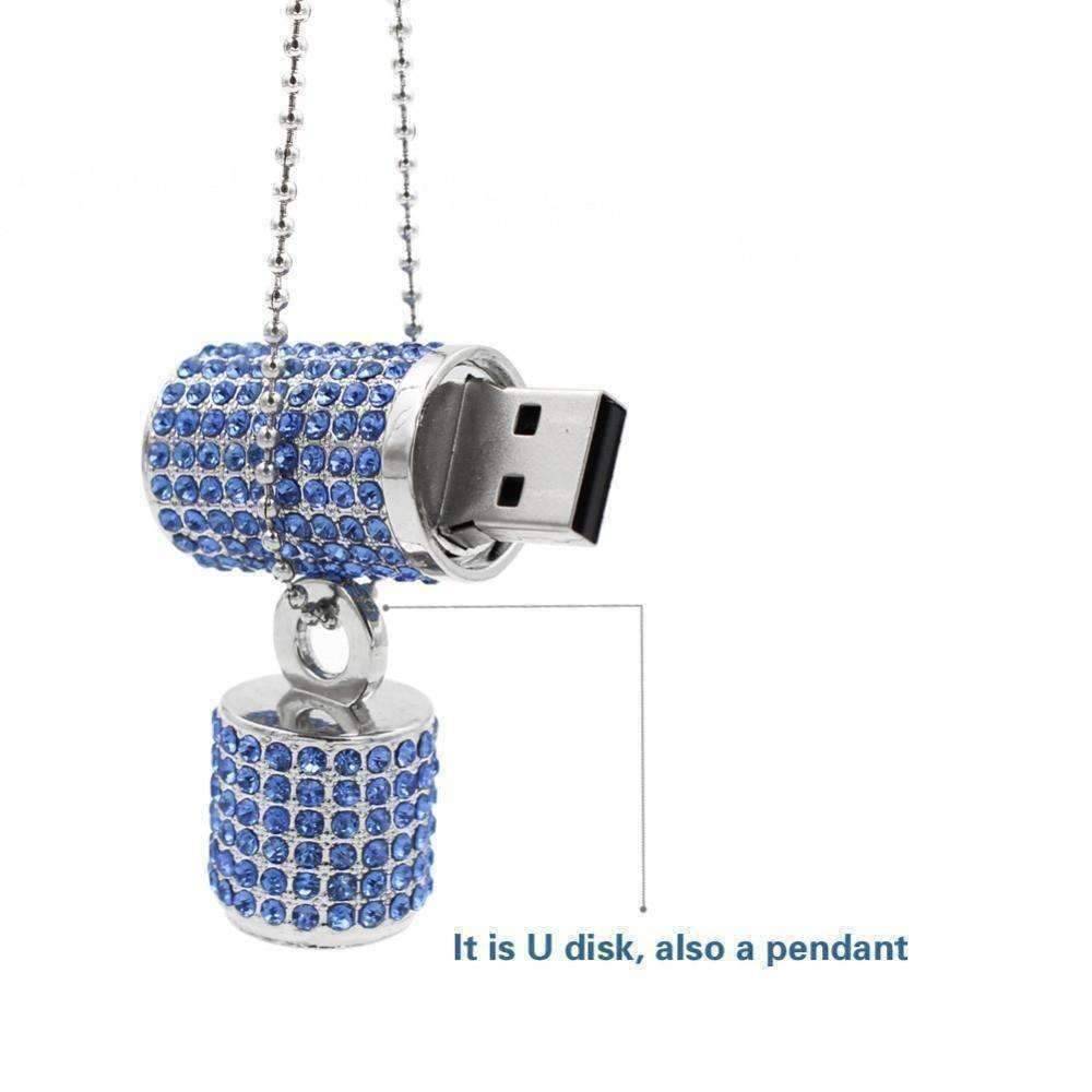 Feshionn IOBI accessories Denim Blue ON SALE - 8G Crystal Encrusted USB Flash Drive Memory Stick