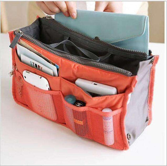 Feshionn IOBI accessories Orange and Gray "Bag In Bag" All Purpose Multi-Section Expandable Tote - 5 Colors to Choose!