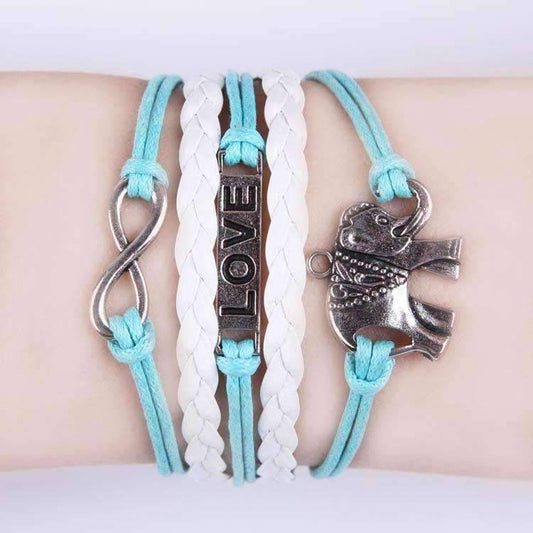 Feshionn IOBI bracelets Aqua Elephant Love Aqua Handmade Friendship Bracelet