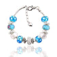 Feshionn IOBI bracelets Blue Glass Beads Charm Bracelet